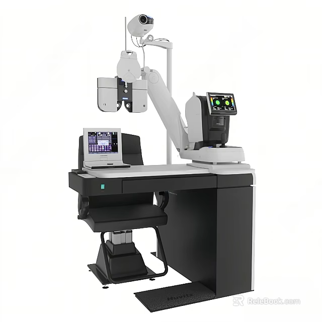 Advanced Medical Device with Robotic Arm Integrated Display and Control Console 3d model 