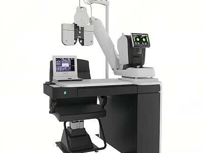 Advanced Medical Device with Robotic Arm Integrated Display and Control Console 3d model