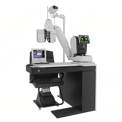 Advanced Medical Device with Robotic Arm Integrated Display and Control Console 3d model