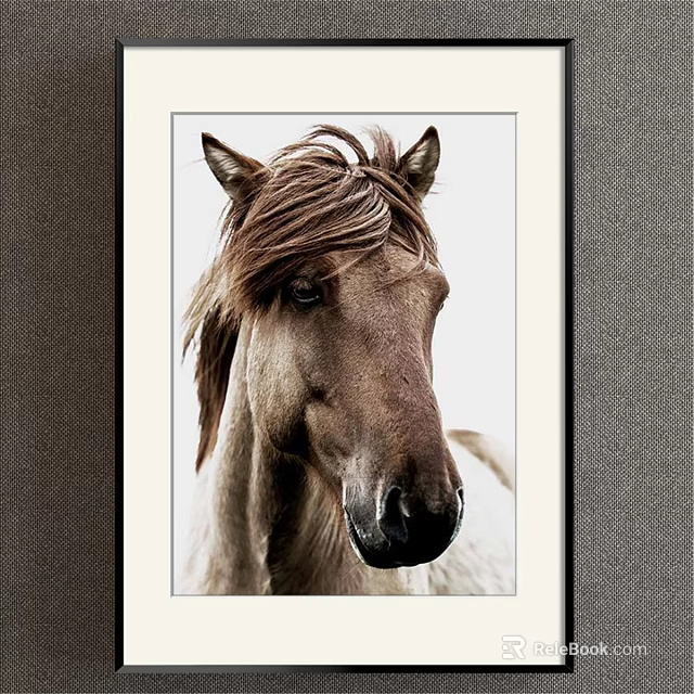 Detailed Horse Portrait Animal Painting With Realistic Features For Wall Art 3d model 