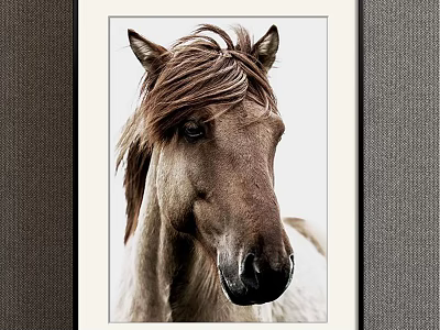 Detailed Horse Portrait Animal Painting With Realistic Features For Wall Art 3d model