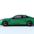 Green BMW M4 Coupe With Sporty Design And Black Alloy Wheels