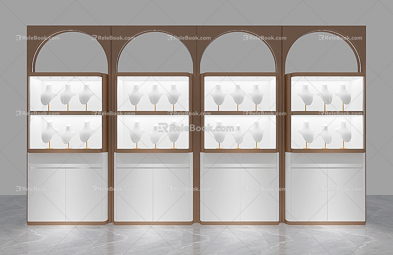 Jewelry Back Cabinet Jewelry Window Jewelry Display Cabinet Jewelry Store 3d model