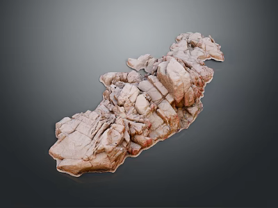 Natural Rustic Stone and Wood Structure Featuring Stacked Design and Organic Texture 3d model