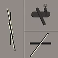 Modern Wall Lamps With Linear Black Frame And LED Light Strips