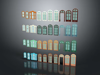Various Decorative Casement Windows With Modern Styles And Multiple Design Options 3d model