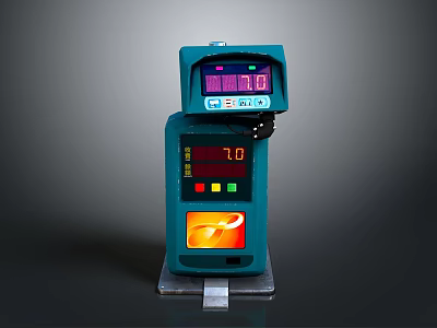 Blue Green Electronic Digital Counter With LED Display And Control Panel 3d model