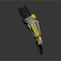Yellow And Silver Robot Character Engaging With Alien Creature Using Blade Tool