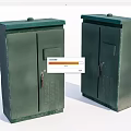 Green Industrial Equipment Cabinets With Double Doors And Ventilation Grilles