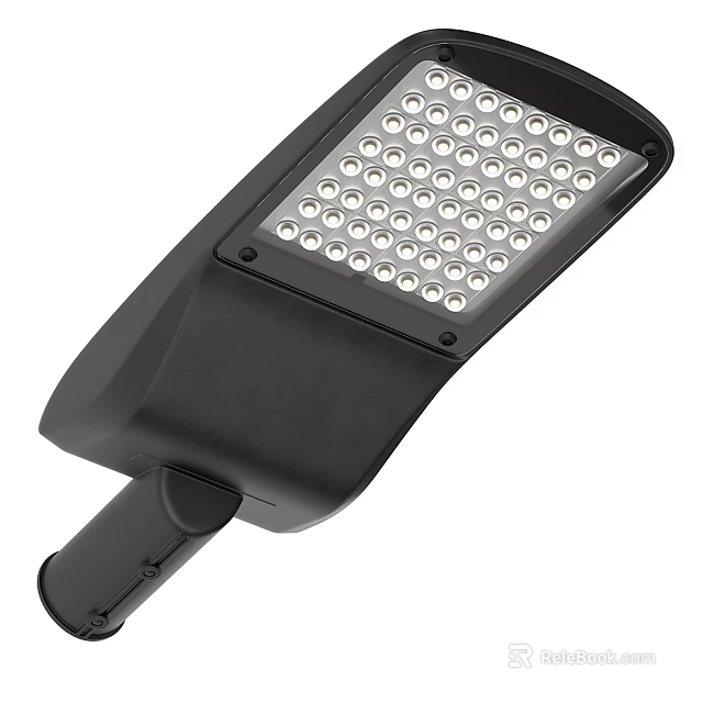 Modern LED Street Light With Black Housing And Bright LED Bulbs 3d model 