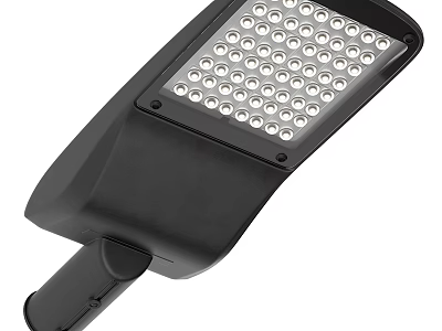 Modern LED Street Light With Black Housing And Bright LED Bulbs 3d model