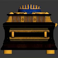 Exquisite Decorative Furniture Box With Blue Gold Decoration And Emblem Design
