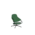 Green Upholstered Accent Chair With Black Metal Frame And Swivel Base Modern Design
