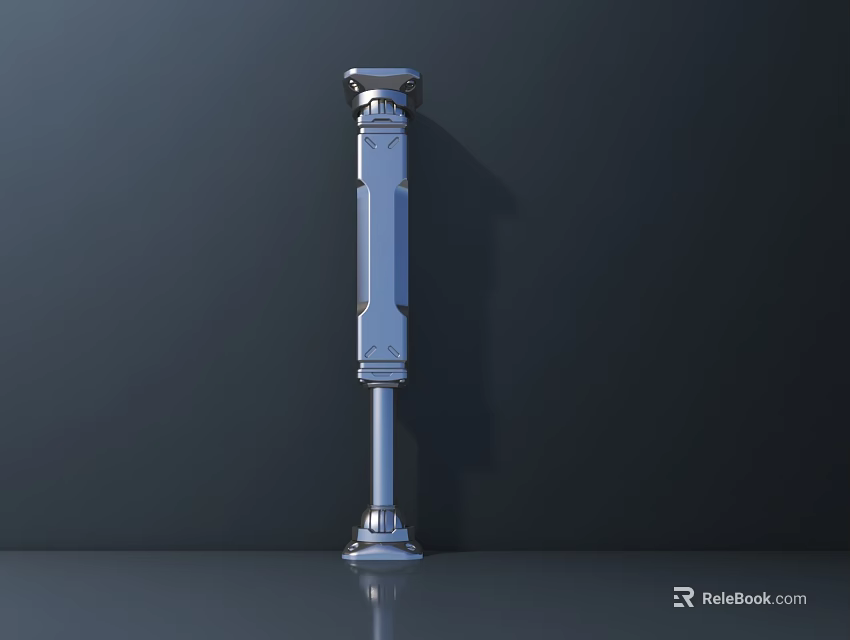 Modern Stainless Steel Outdoor Light with Sleek Column Design and Sturdy Base 3d model 