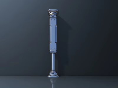 Modern Stainless Steel Outdoor Light with Sleek Column Design and Sturdy Base 3d model