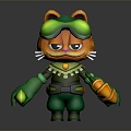 Modern game character virtual character cartoon cat archer sci-fi character 3d model