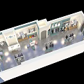 Modern Clothing Store Interior With Hanging Clothes Display Racks Polka Dot Dresses And Mannequins