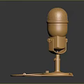 Golden Vintage Microphone With Metal Stand And Cable For Daily Use
