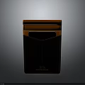 Orange Leather Card Holder With Stitched Design Card Slot And Monogram SB