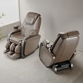 Brown Leather Massage Chair With Modern Design And Full Body Massage For Comfortable Relaxation