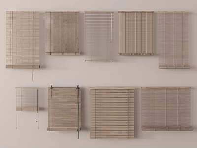 Different Styles of Window Blinds for Home Interior Design and Decor 3d model