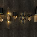 Elegant Modern Wall Lamps With Black Shades And Gold Metal Design