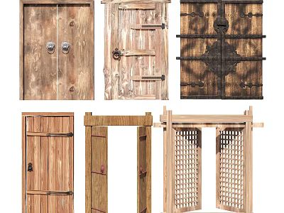 Various Other Wooden Doors With Rustic Designs And Vintage Carved Details 3d model
