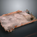 Detailed Terrain Model Featuring Textured Surface Damaged Edges And Brick Like Structures 3d model