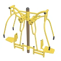 Yellow Outdoor Sports Equipment With Metal Frame Central Pole Foot Pedals And Handrails