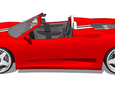 Red Convertible Sports Car With Sleek Body Open Top And Alloy Wheels 3d model