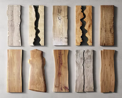 Stone and Wood Decorative Panels with Various Textures and Patterns for Modern Interior Wall Design 3d model