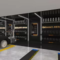Continental Car Repair Shop With Service Bays Vehicles And Maintenance Tools