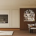 Modern Dining and Living Room Interior With Sofa Coffee Table Wooden Floor And Scenic Window