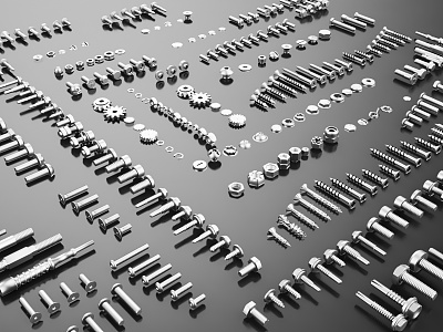 Hardware screws Self-tapping nut screws 3d model