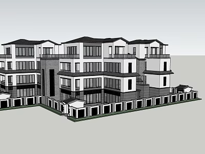 Modern Detached Villa Exterior Design With Multiple Floors Balconies And Large Windows 3d model