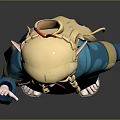 Blonde Haired Hero Character In Teal Outfit With Creature Companion And Raised Hand Pose