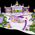 Princess Castle Toy Playset With Rainbow Mini Houses And Grass Lawn