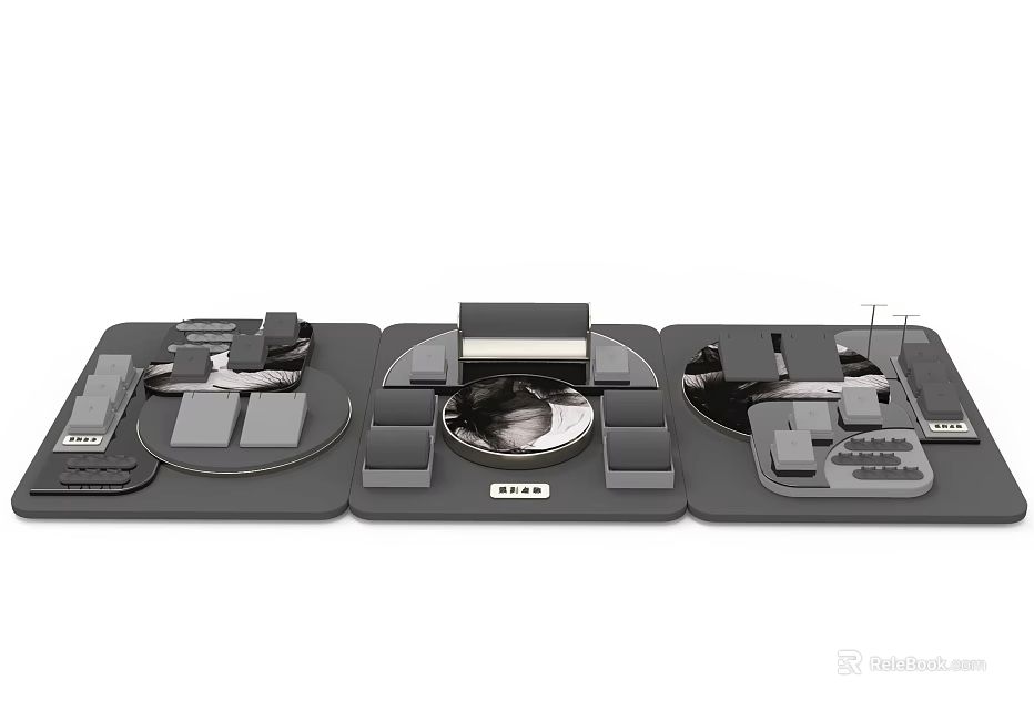 Creative Store Window Display Design With Modern Decorative Elements And Lighting Effects 3d model