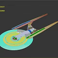 Futuristic Aerospace Starship Design With Dual White Wings And Circular Body