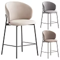 Modern Minimalist Single Chair With Curved Backrest Metal Legs And Multiple Color Options