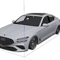 Gray Sport Sedan With Sleek Exterior Design And Modern Sporty Wheels