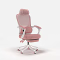 Comfortable Pink Mesh Back Office Chair With Adjustable Armrests And Rolling Wheels 3d model