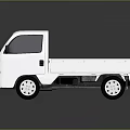 White Compact Pickup Truck With Open Cargo Bed And Minimalist Design 3d model