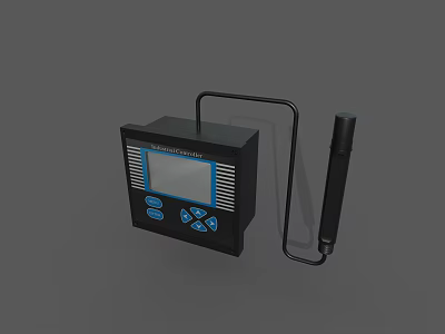 Advanced Industrial Equipment With Digital Display Control Buttons And Connected Sensor Probe 3d model