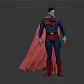 Superman 3D Character Model With Blue Suit Red Cape And Iconic Chest Logo