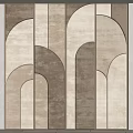 Modern Arched Wall Panel Design With Neutral Tones And Curved Patterns