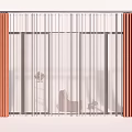 Orange Curtains and Sheer Panels for Modern Living Room Window Design