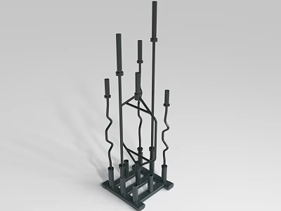 Sports Equipment Black Multi Pole Storage Rack With Curved Poles And Stable Base 3d model
