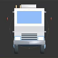 Colorful Food Truck With Pink Roof Blue Body Red Awning Windows And Door