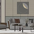 Modern sofa coffee table combination 3d model